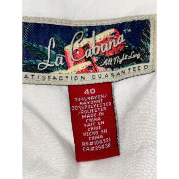 La Cabana Mens Pleated Cream Shorts Size 40 Rayon/Polyester Blend - Picture 3 of 8